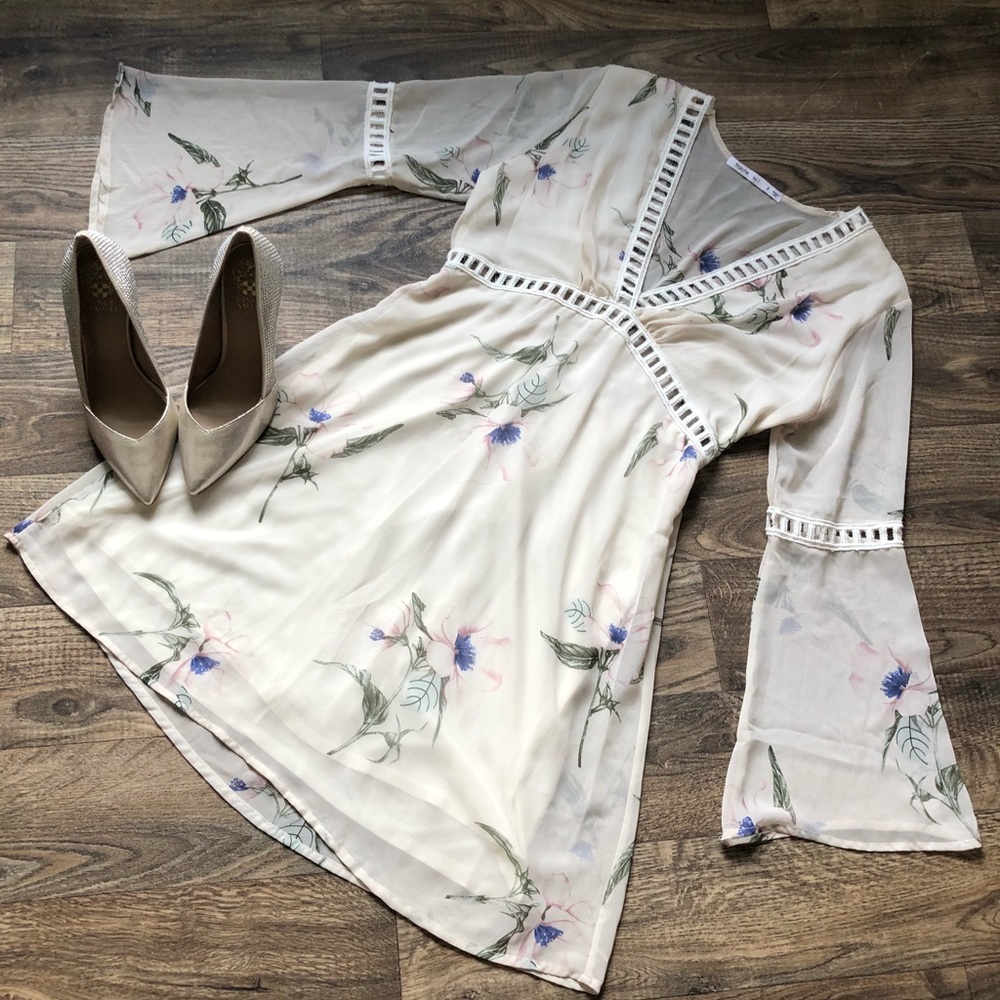 Fraiche by J Floral Print Chiffon Dress